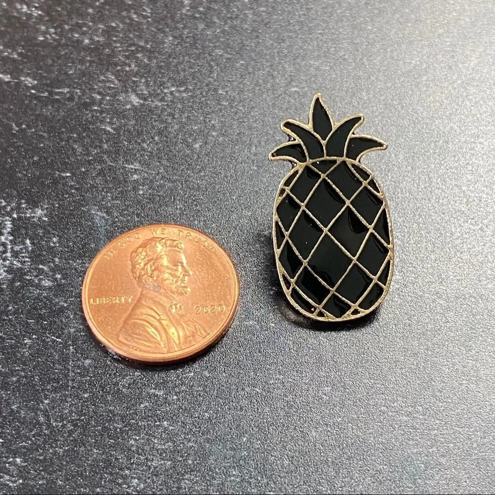 Black Pineapple Enamel Pin/ Brooch Lapel